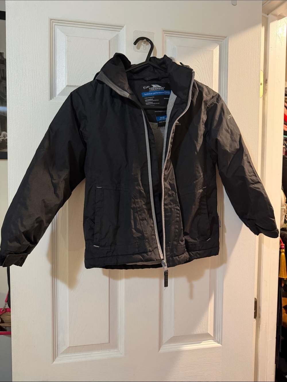 Trespass Kids Black Hooded Raincoat
